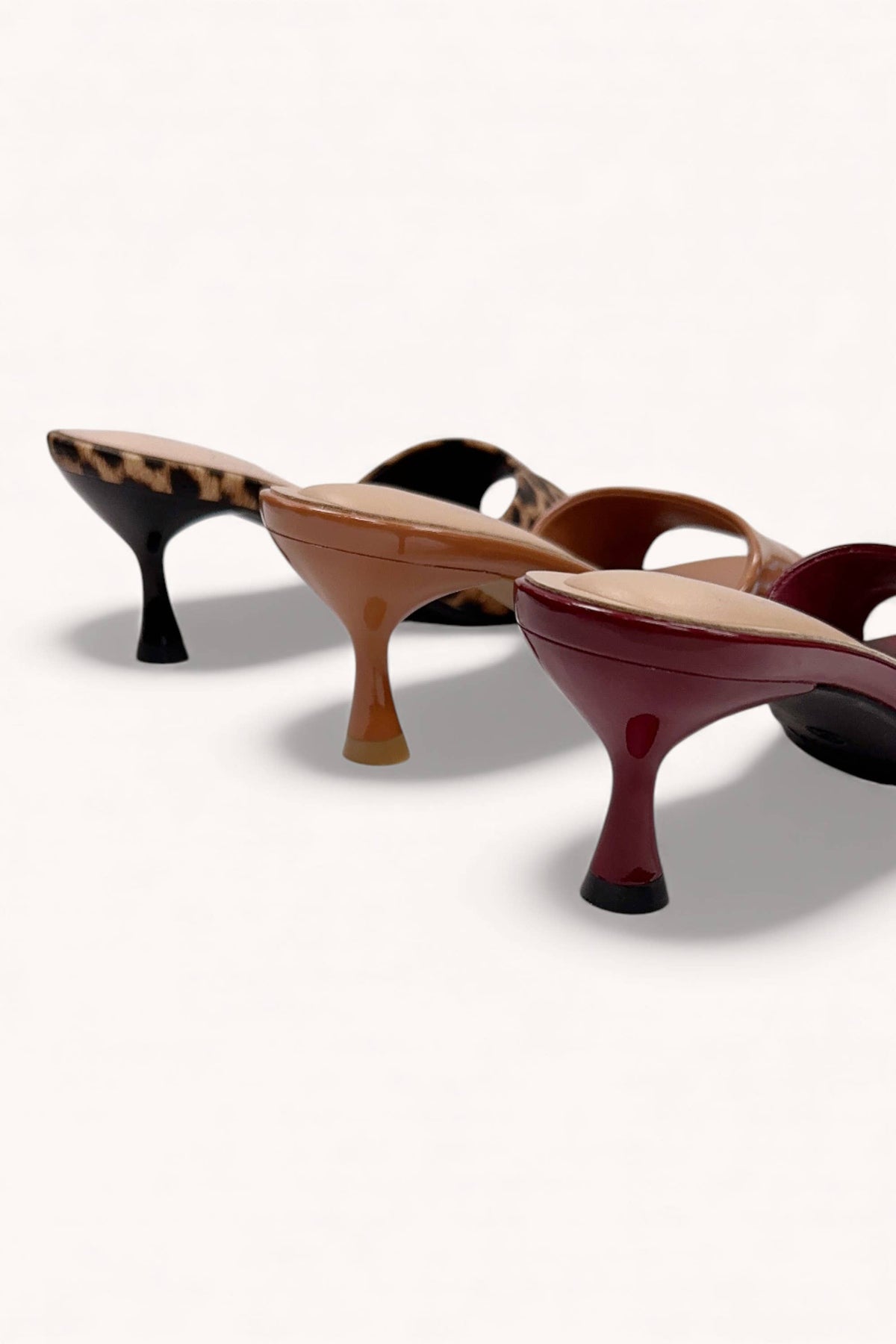 ANGIE-1C SOPHISTICATED OPEN TOE KITTEN HEEL MULES | Z002