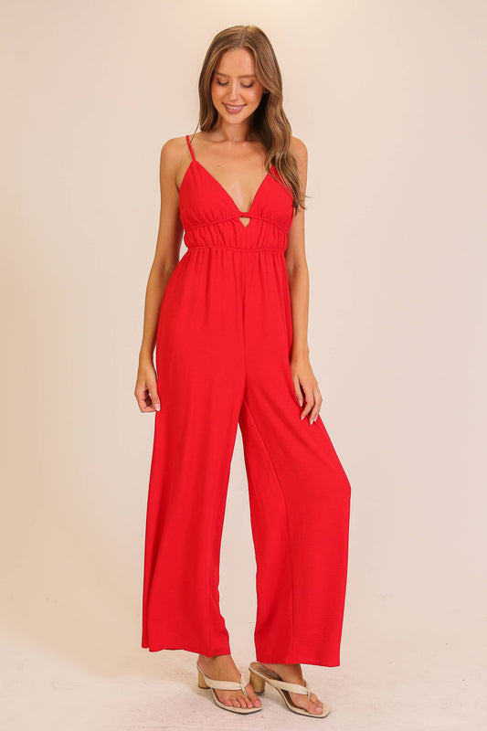 Airflow Tie-Back Wide Leg Jumpsuit | R002