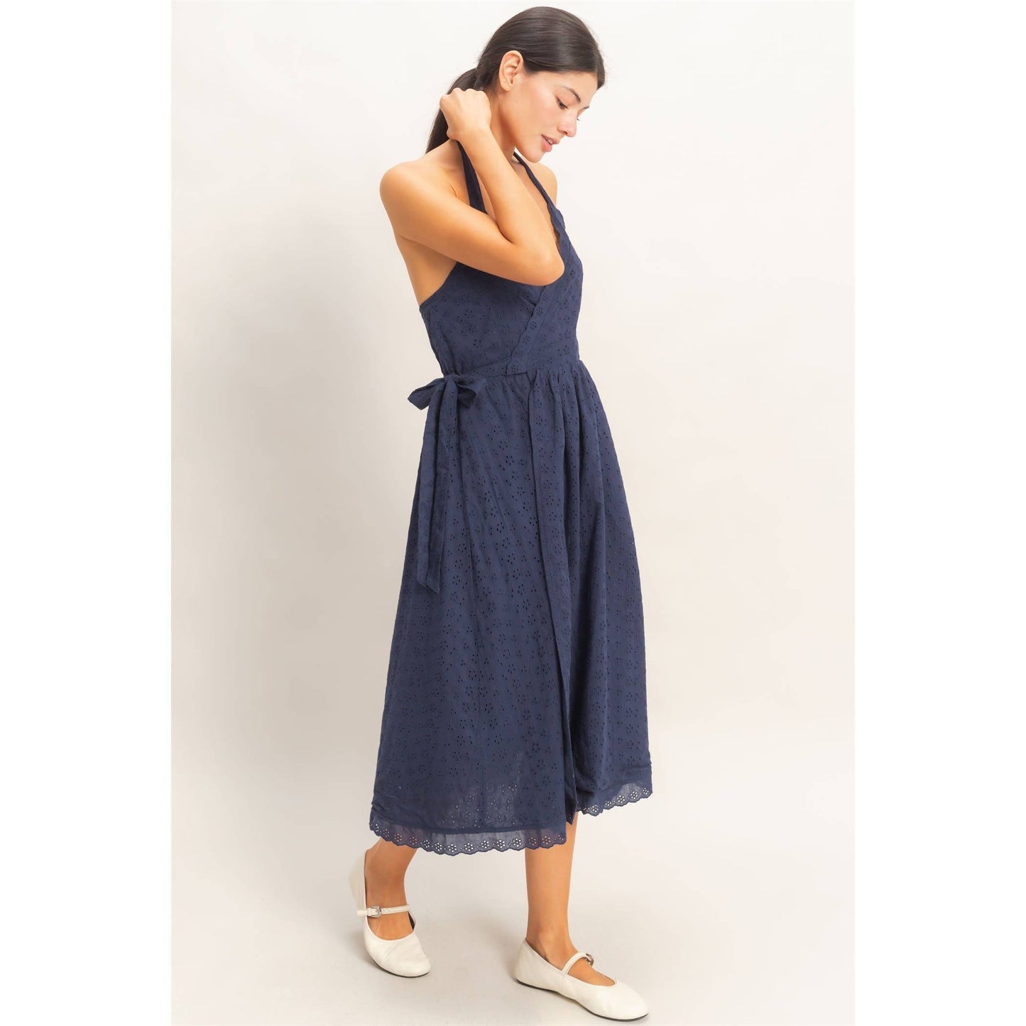 Halter Neck Midi Dress | V025