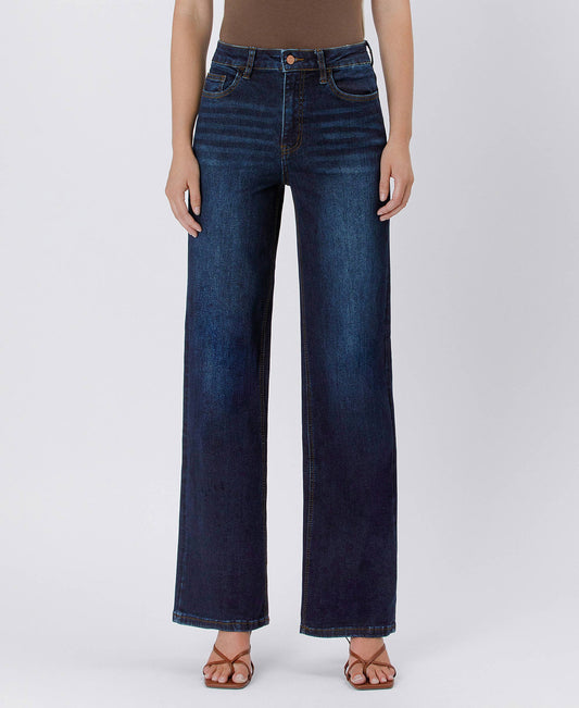 90'S VINTAGE SUPER HIGH RISE DARK WASH LOOSE JEANS | P013