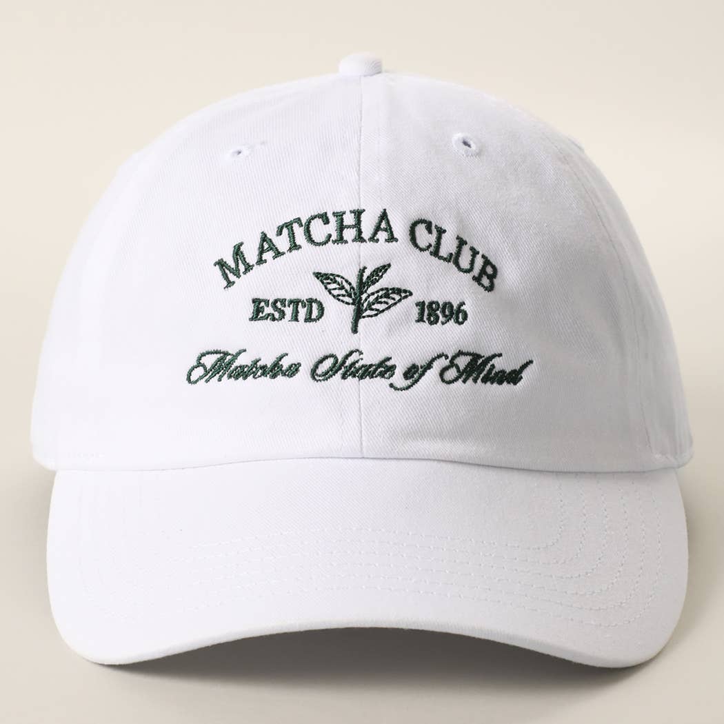 MATCHA CLUB Embroidered Cotton Baseball Cap | HAT
