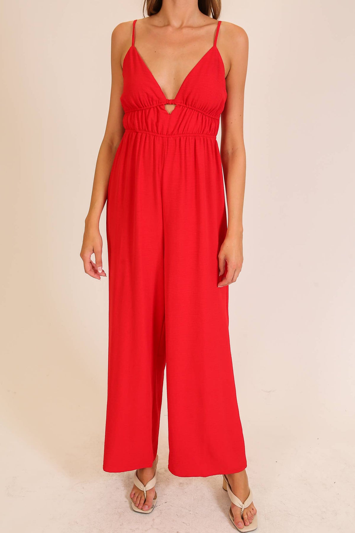 Airflow Tie-Back Wide Leg Jumpsuit | R002