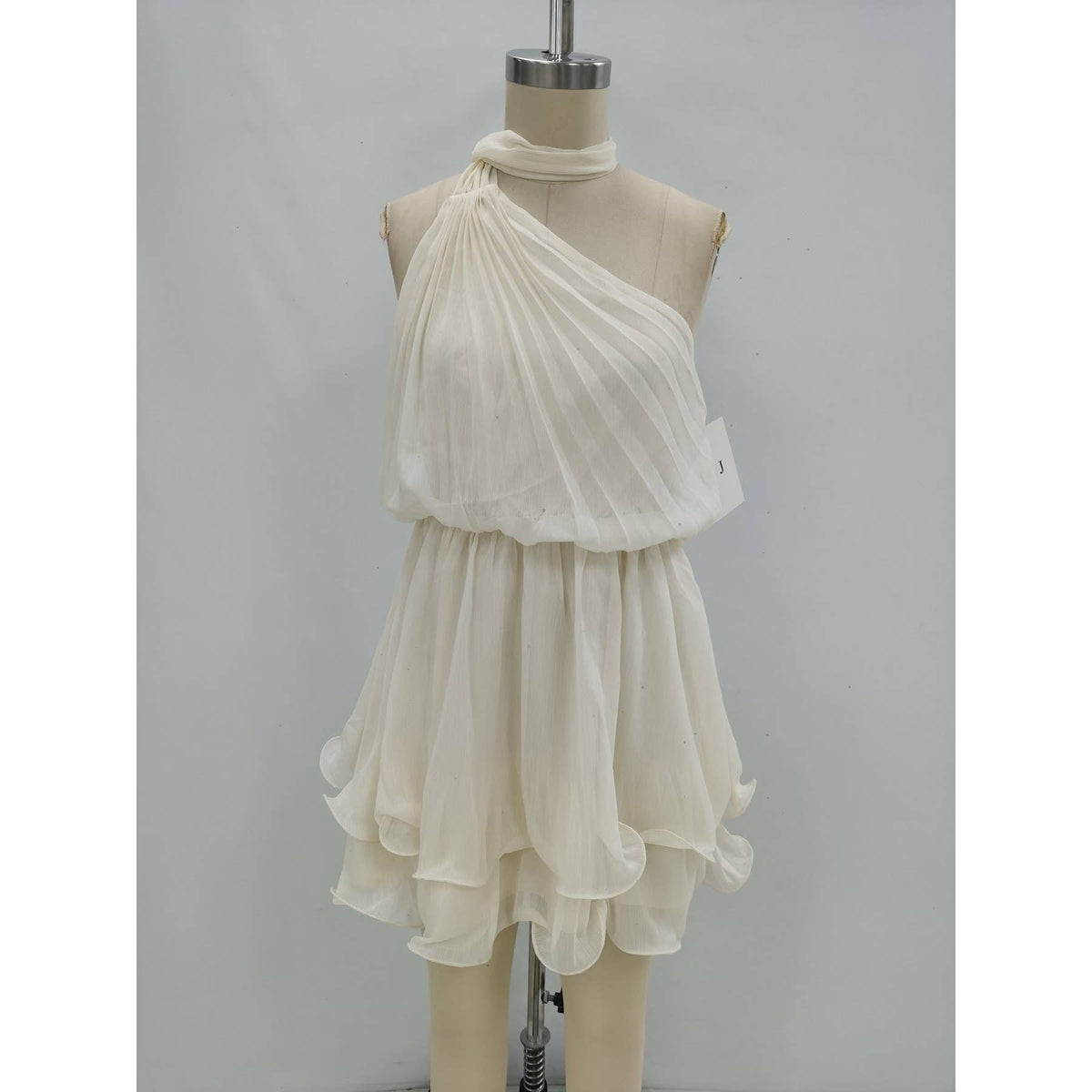 RUFFLED HALTER NECK MINI DRESS | V033