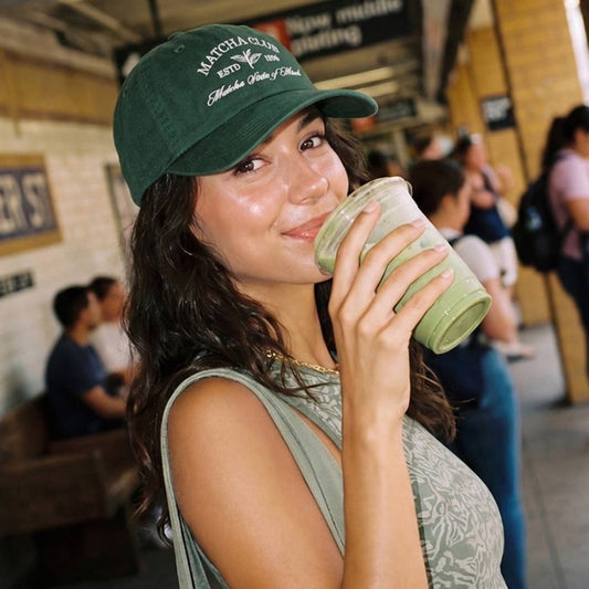 MATCHA CLUB Embroidered Cotton Baseball Cap | HAT