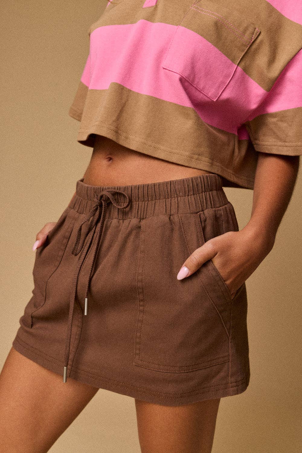 Pocket Knit Mini Skort | F011