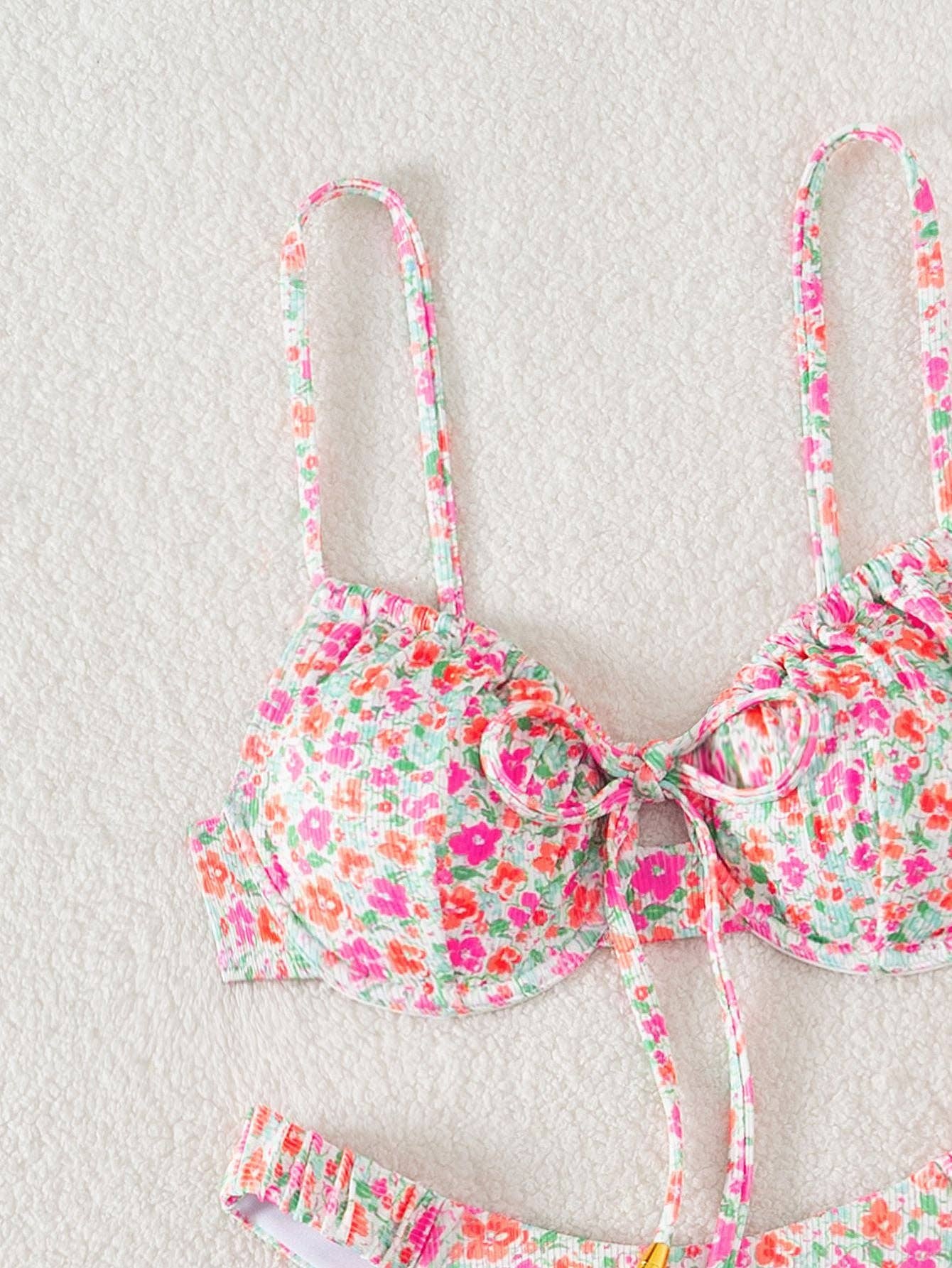 Sexy Floral Print Swimwear Triangle Bikinis Set | BK002