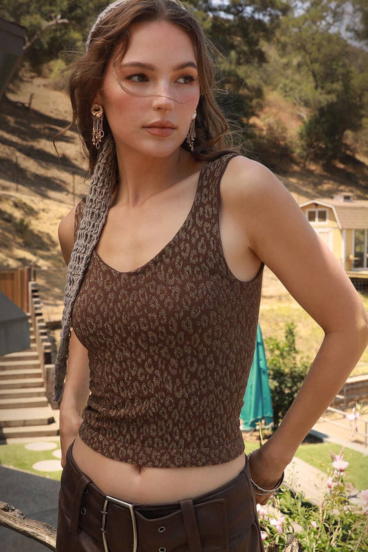 Lurex Leopard Tank Top | B037