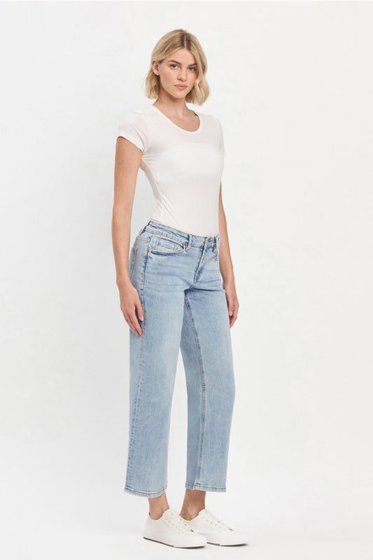 Mid Rise Light Wash Dad Jeans | P004