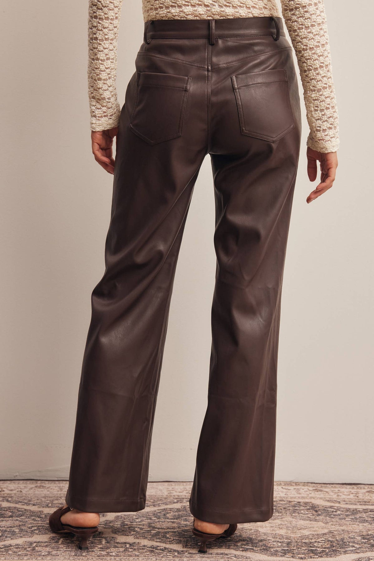Faux Leather Straight Leg Pants FP0025