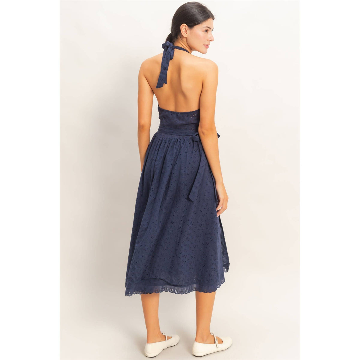 Halter Neck Midi Dress | V025