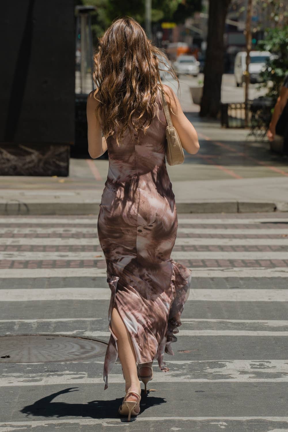 Mesh Maxi Dress with Ruffles | V015