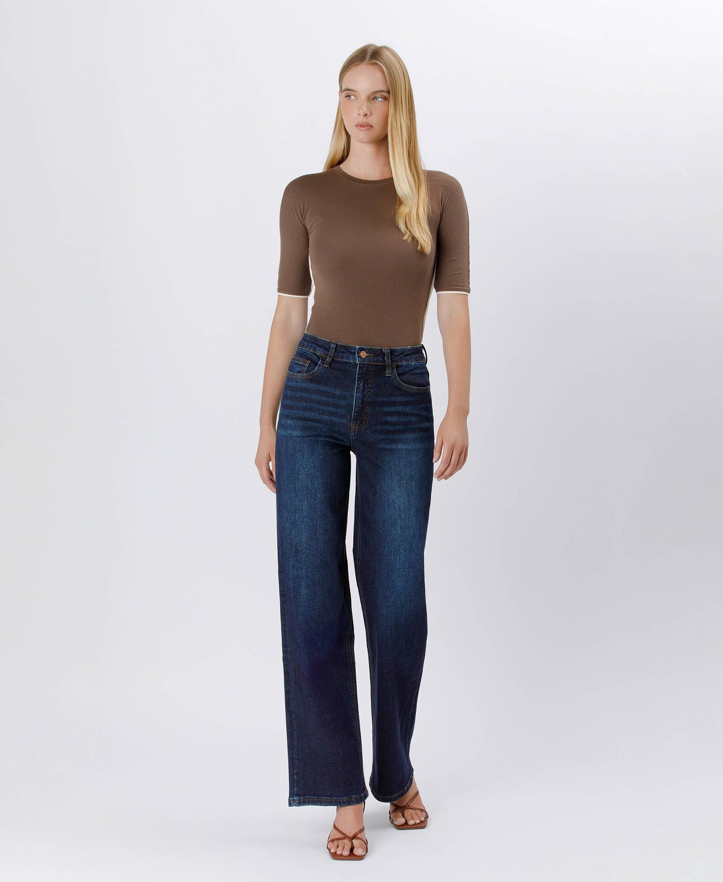 90'S VINTAGE SUPER HIGH RISE DARK WASH LOOSE JEANS | P013