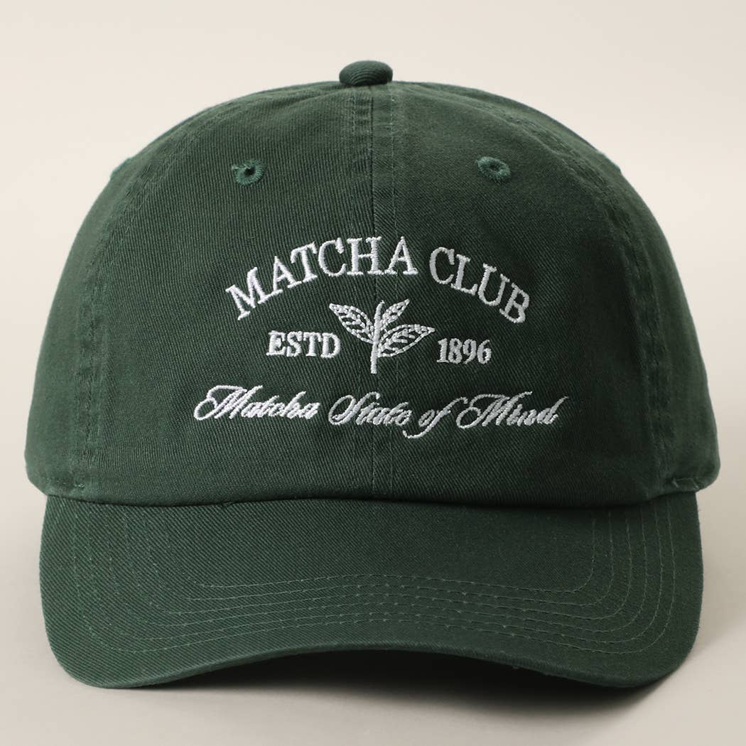 MATCHA CLUB Embroidered Cotton Baseball Cap | HAT