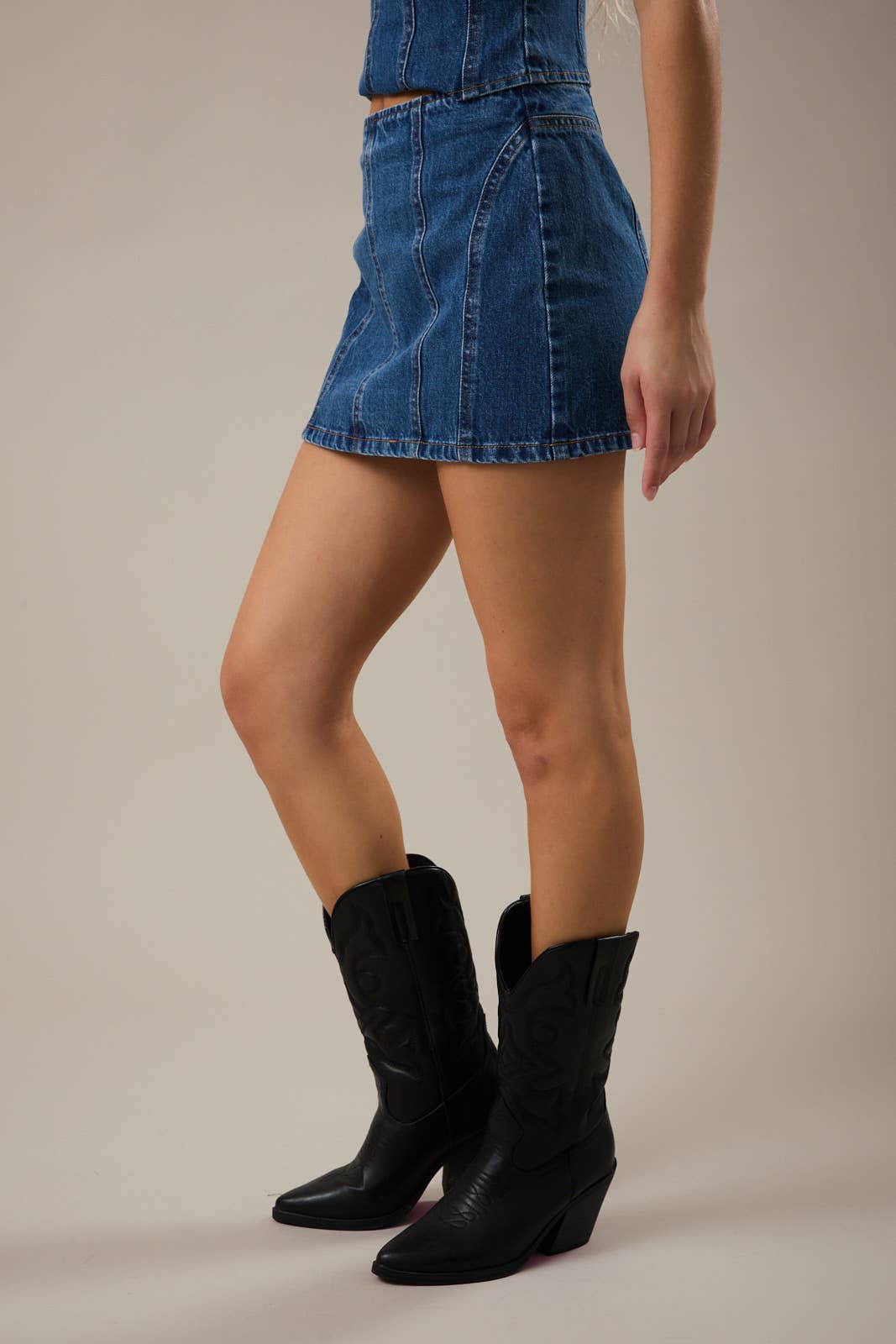 LOW WAIST DENIM SKIRT | F006