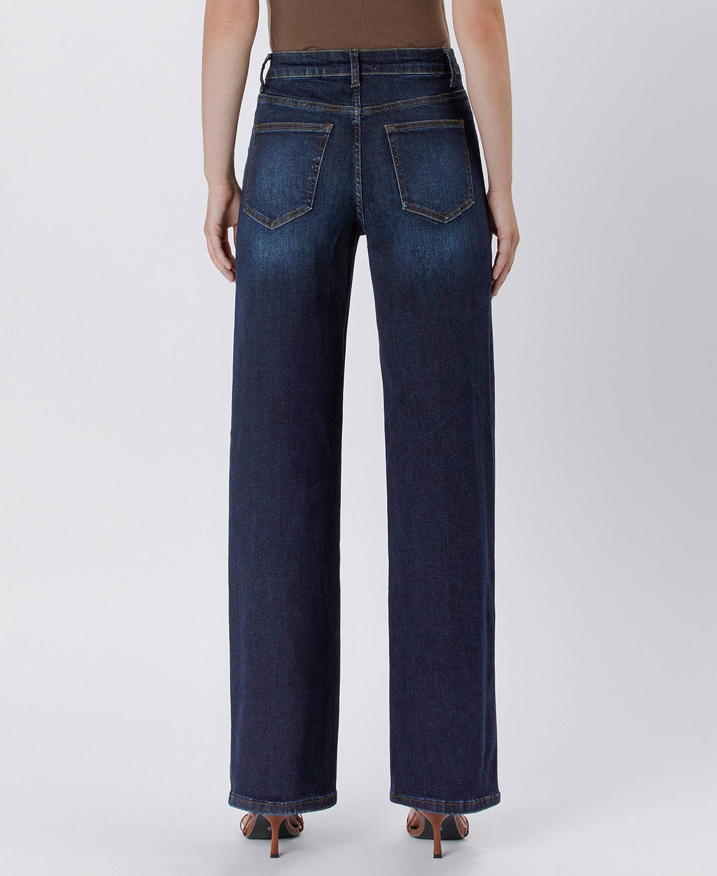 90'S VINTAGE SUPER HIGH RISE DARK WASH LOOSE JEANS | P013