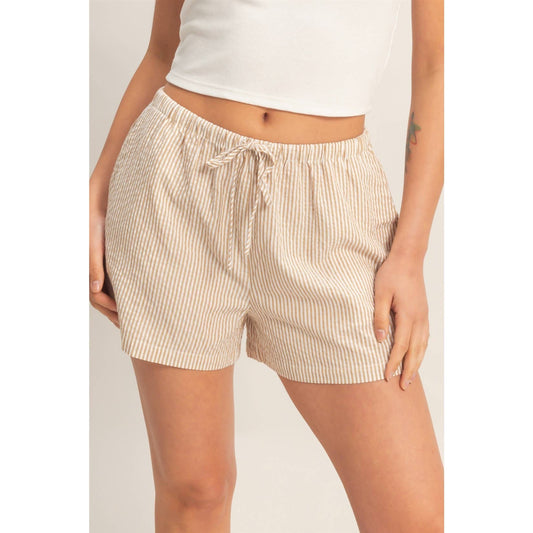 Striped Drawstring Waist Shorts | C006