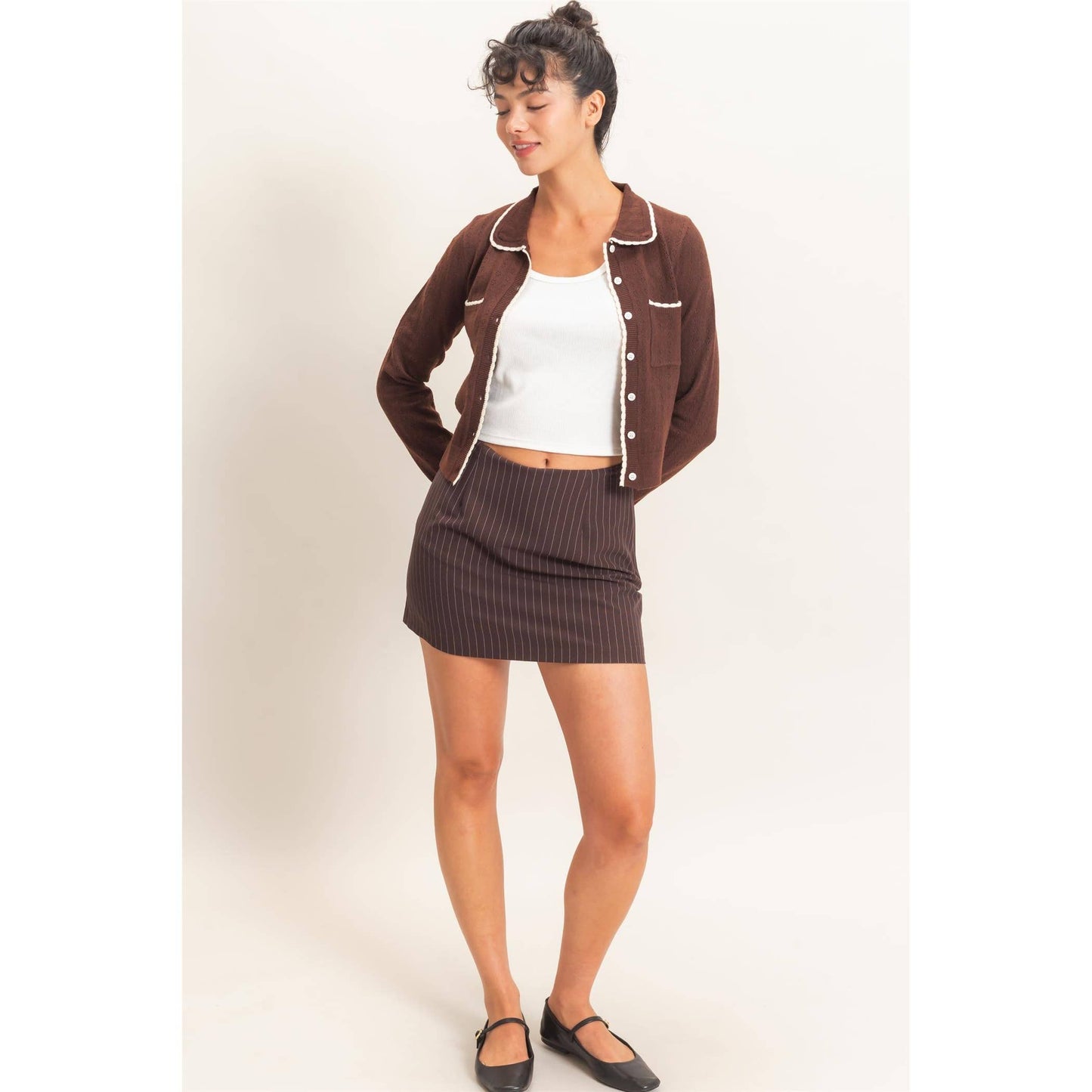 Pinstripe Skort | F010