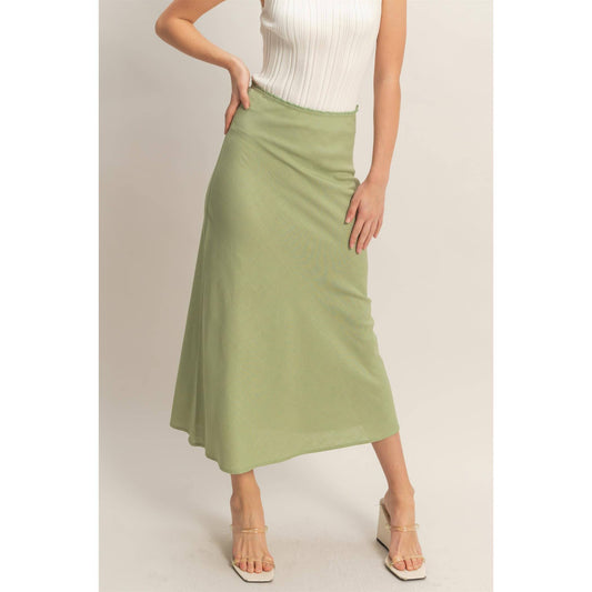 Maxi Skirt With Elastic Waistband | F005