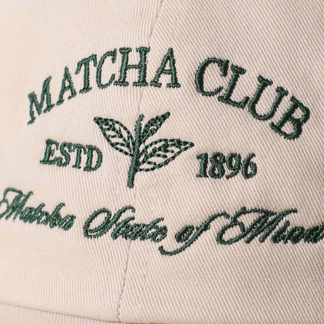 MATCHA CLUB Embroidered Cotton Baseball Cap | HAT