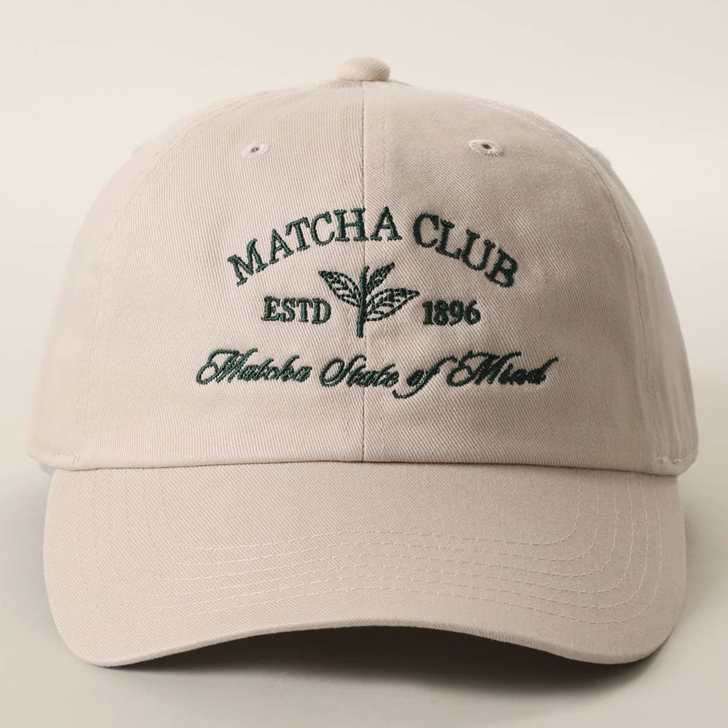 MATCHA CLUB Embroidered Cotton Baseball Cap | HAT