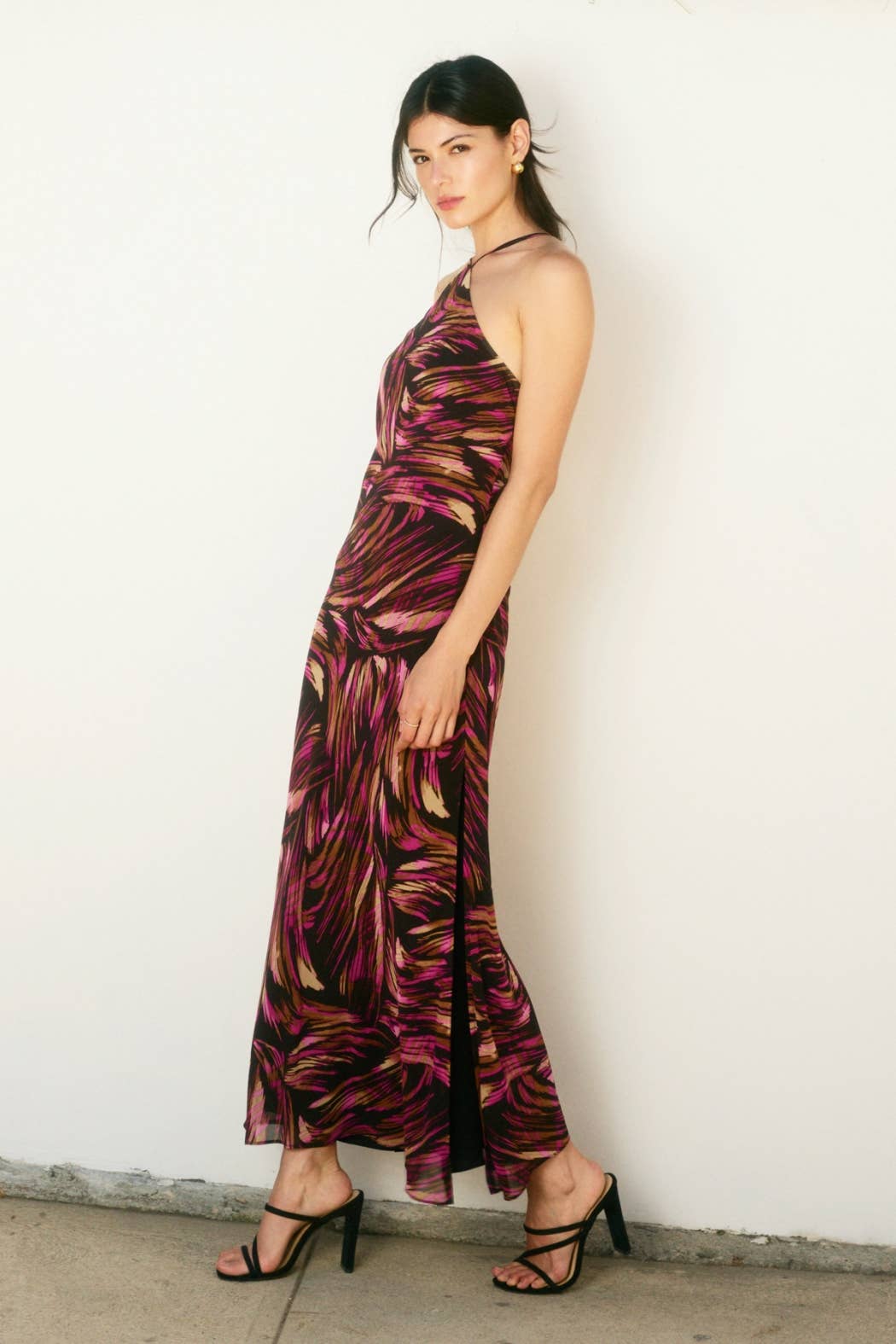 Lights Out Halter Neck Maxi Dress | V030