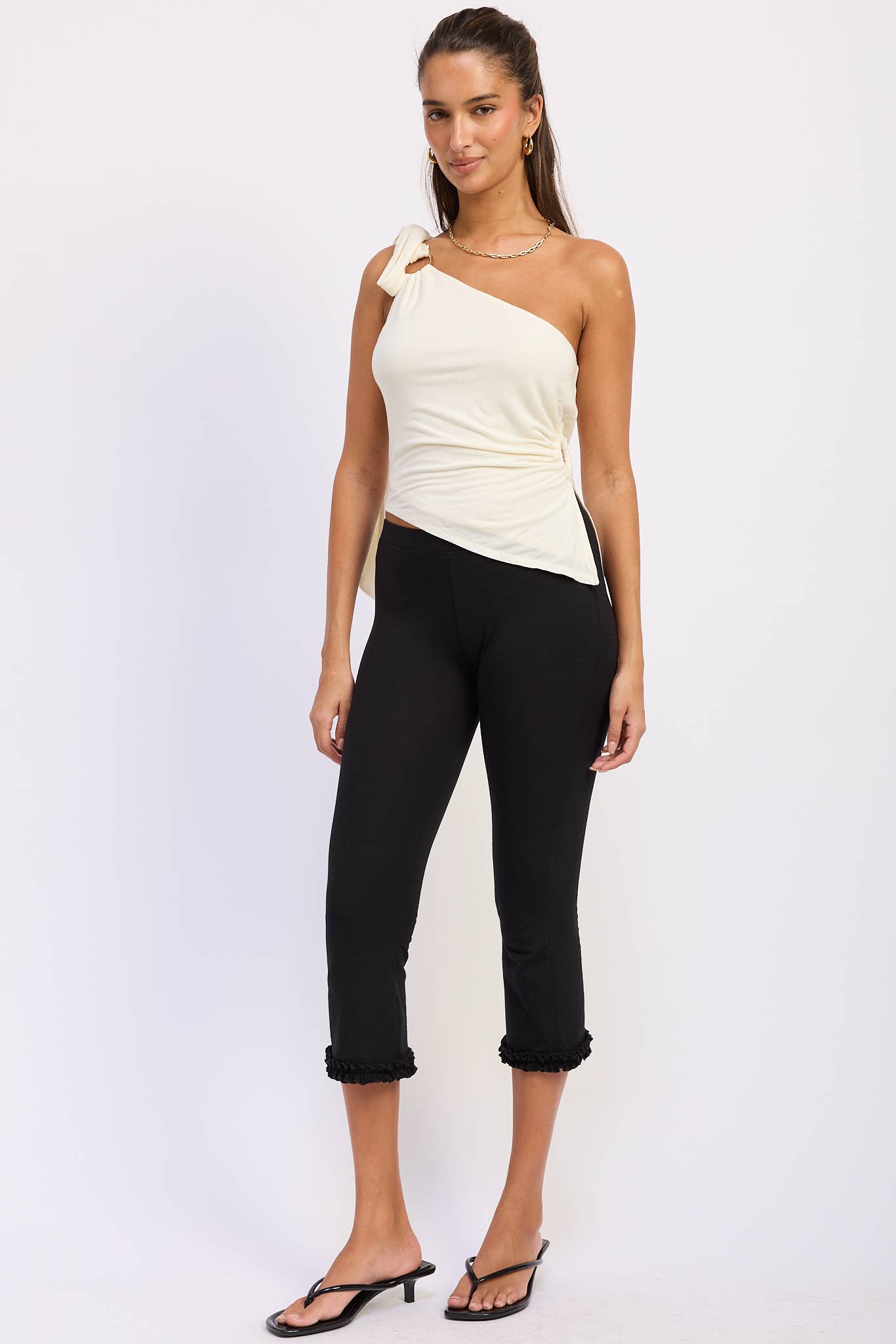 ASYMMETRICAL O-RING TOP WITH SHOULDER TIE | B059