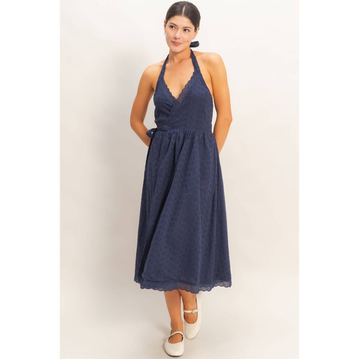 Halter Neck Midi Dress | V025
