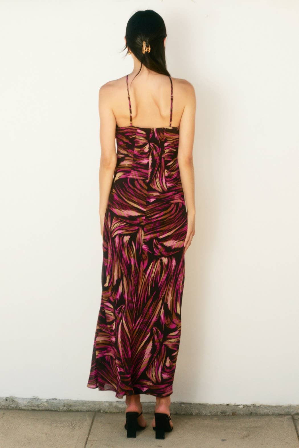 Lights Out Halter Neck Maxi Dress | V030