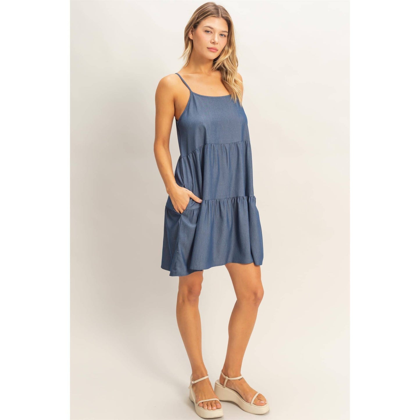 Tiered Spaghetti Strap Dress | V002