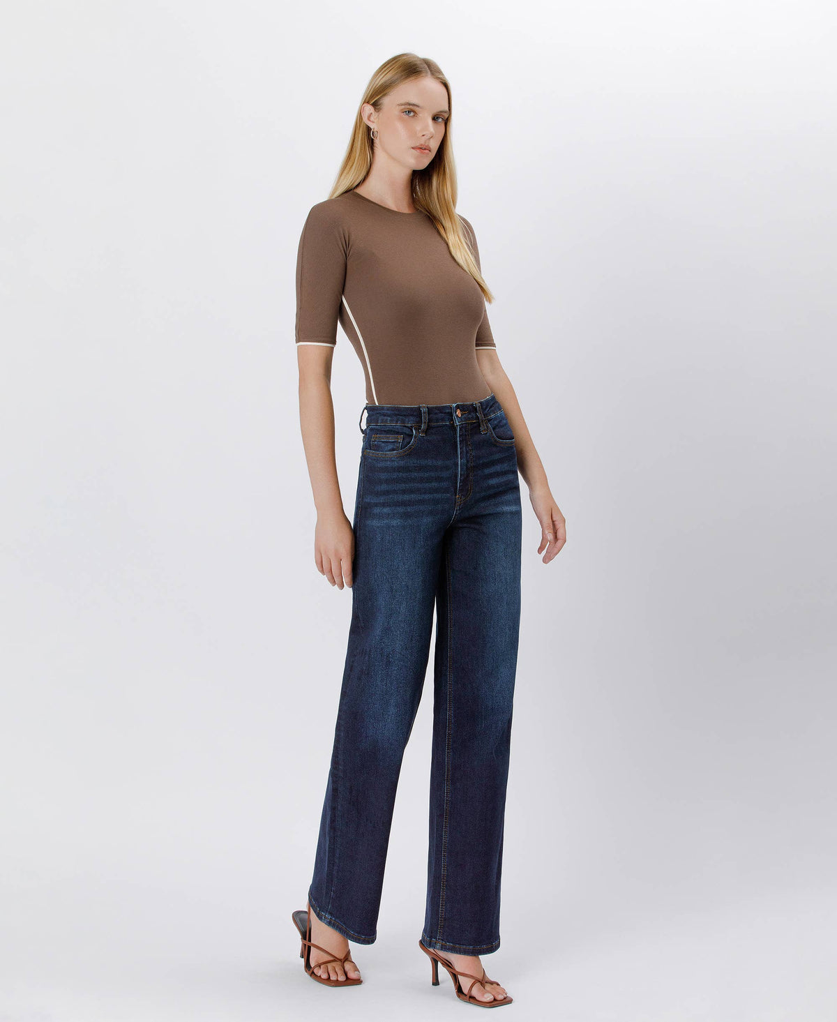 90'S VINTAGE SUPER HIGH RISE DARK WASH LOOSE JEANS | P013