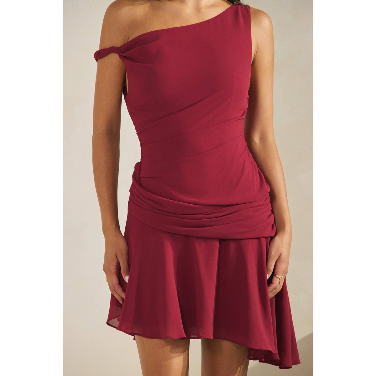 One Shoulder Mini Dress | V016