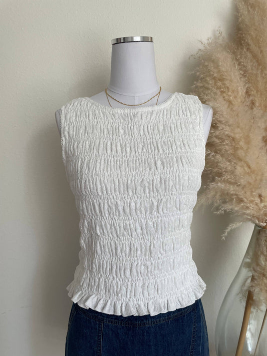 LACE SMOCKED TOP | B024