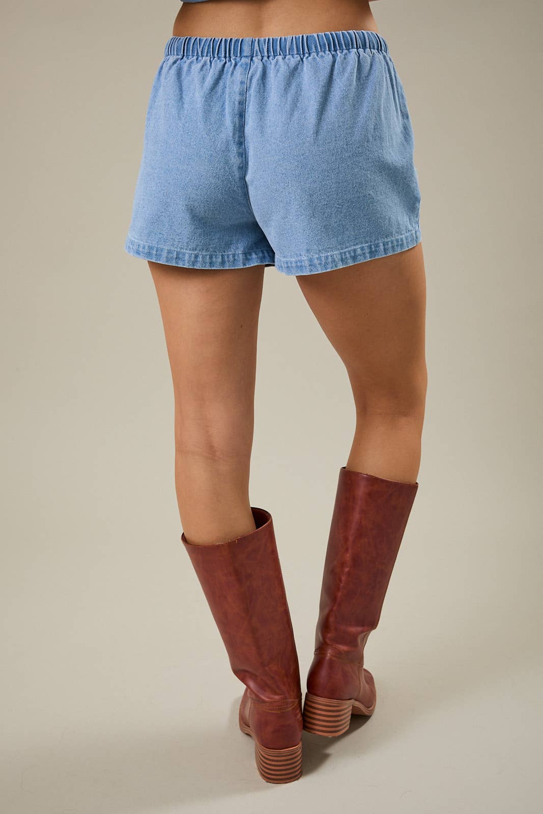 DRAWSTRING DENIM SHORTS | C005
