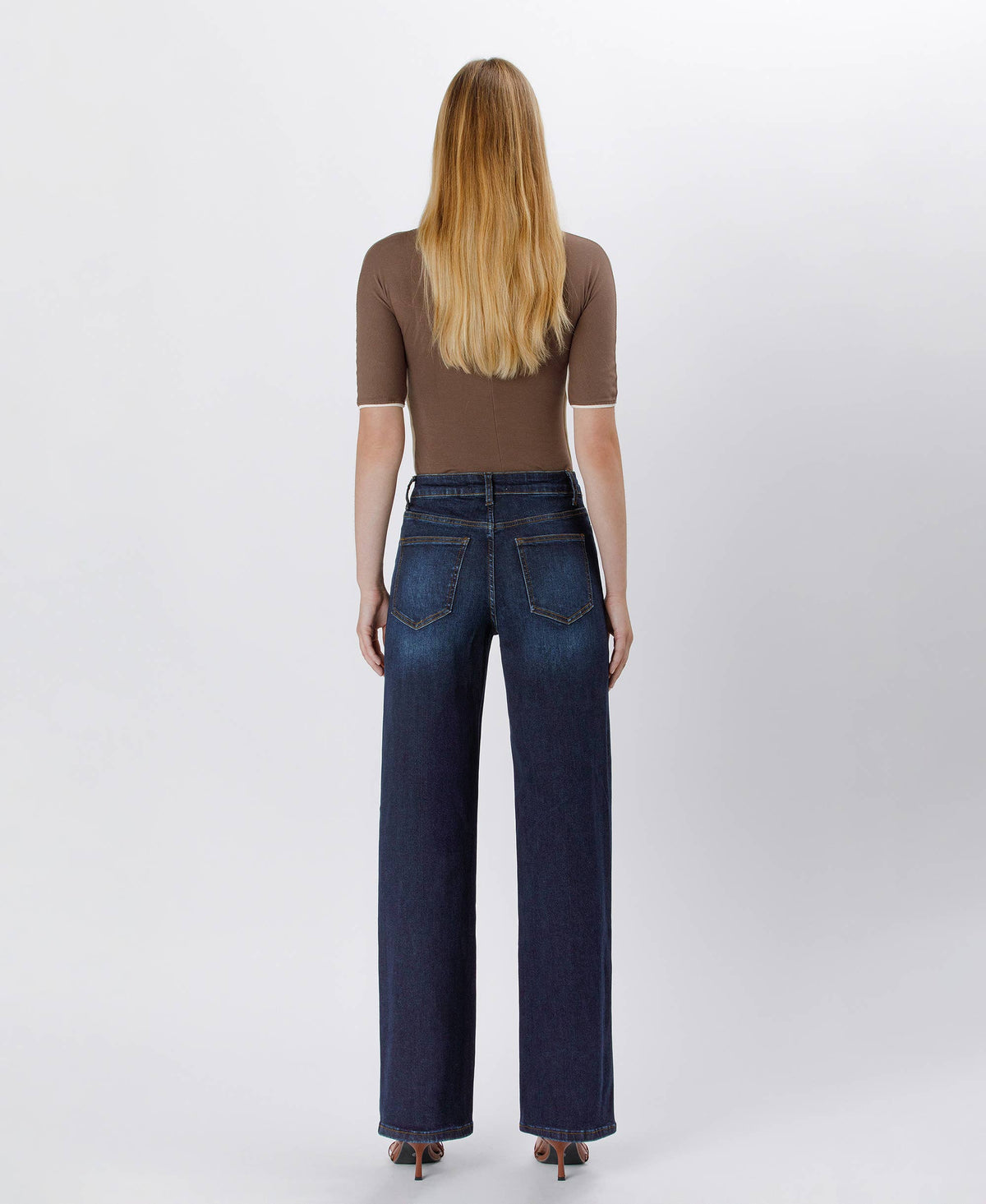 90'S VINTAGE SUPER HIGH RISE DARK WASH LOOSE JEANS | P013