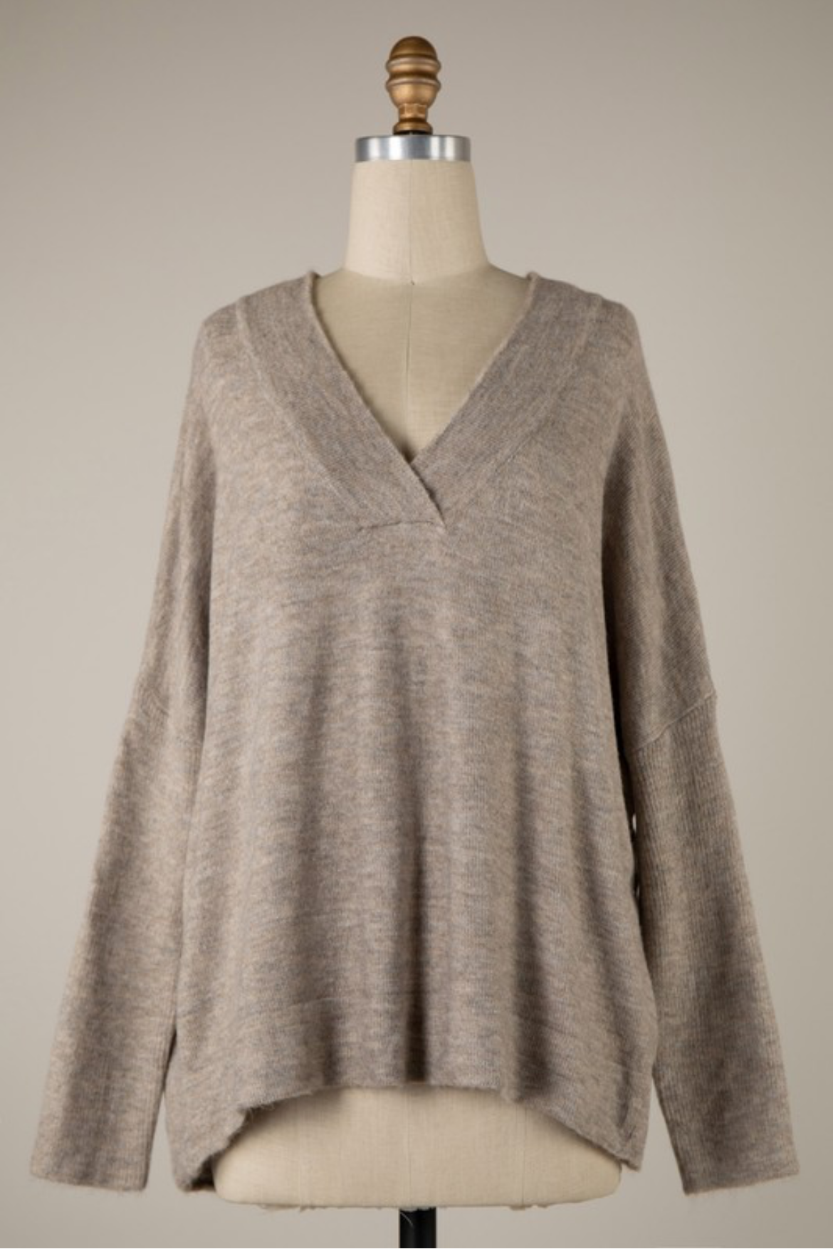 Effortless V-Neck Tunic Sweater | S009
