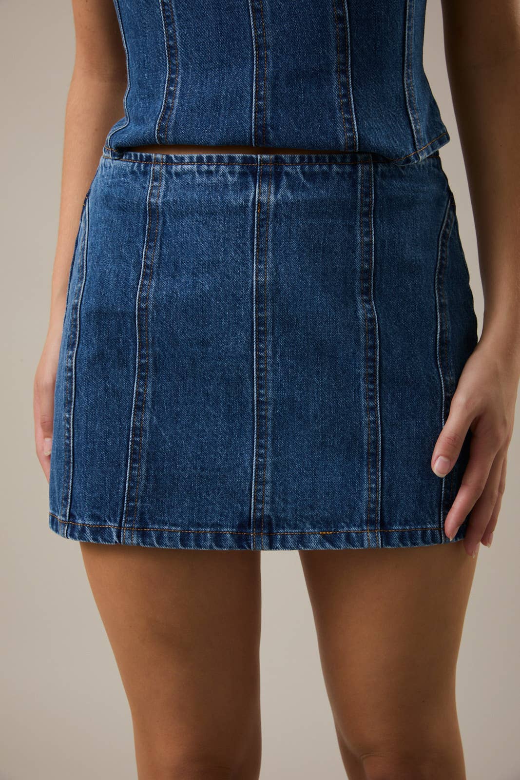 LOW WAIST DENIM SKIRT | F006