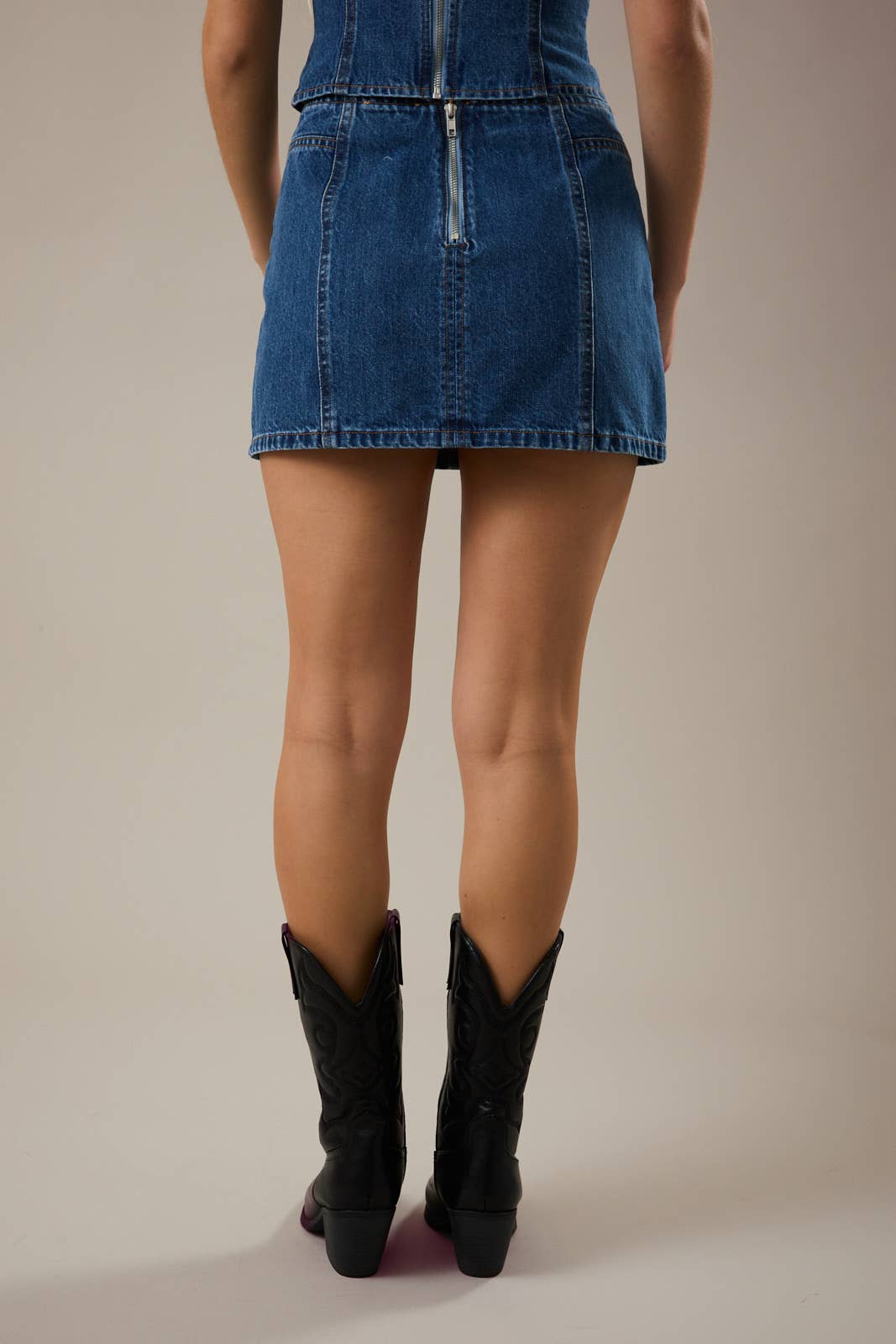 LOW WAIST DENIM SKIRT | F006