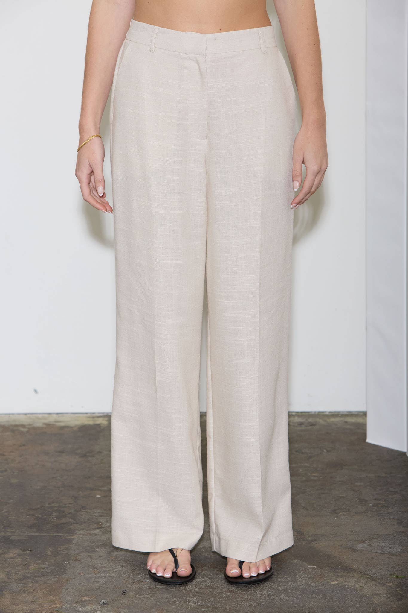 STRAIGHT LEG LINEN PANTS | P011