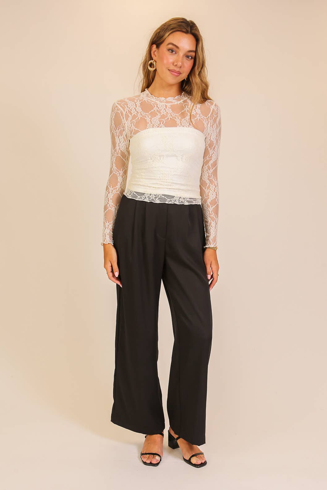 Layer Me Lace High Neck Top | B029