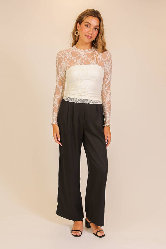 Layer Me Lace High Neck Top | B029