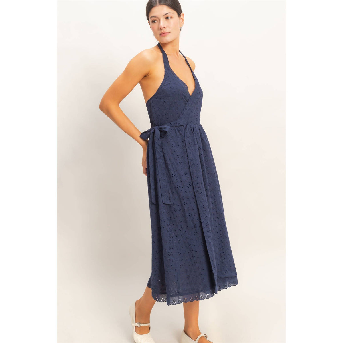 Halter Neck Midi Dress | V025
