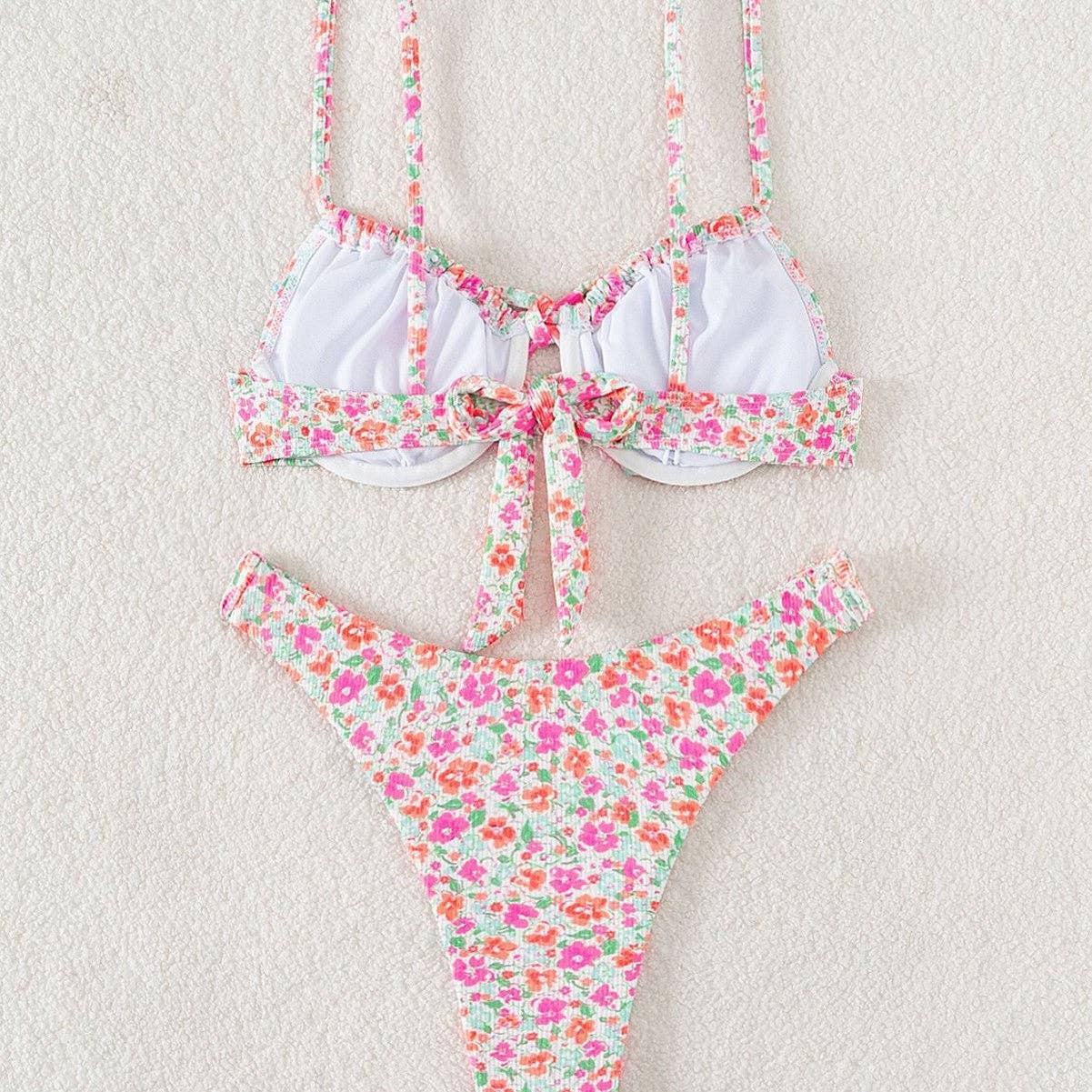 Sexy Floral Print Swimwear Triangle Bikinis Set | BK002
