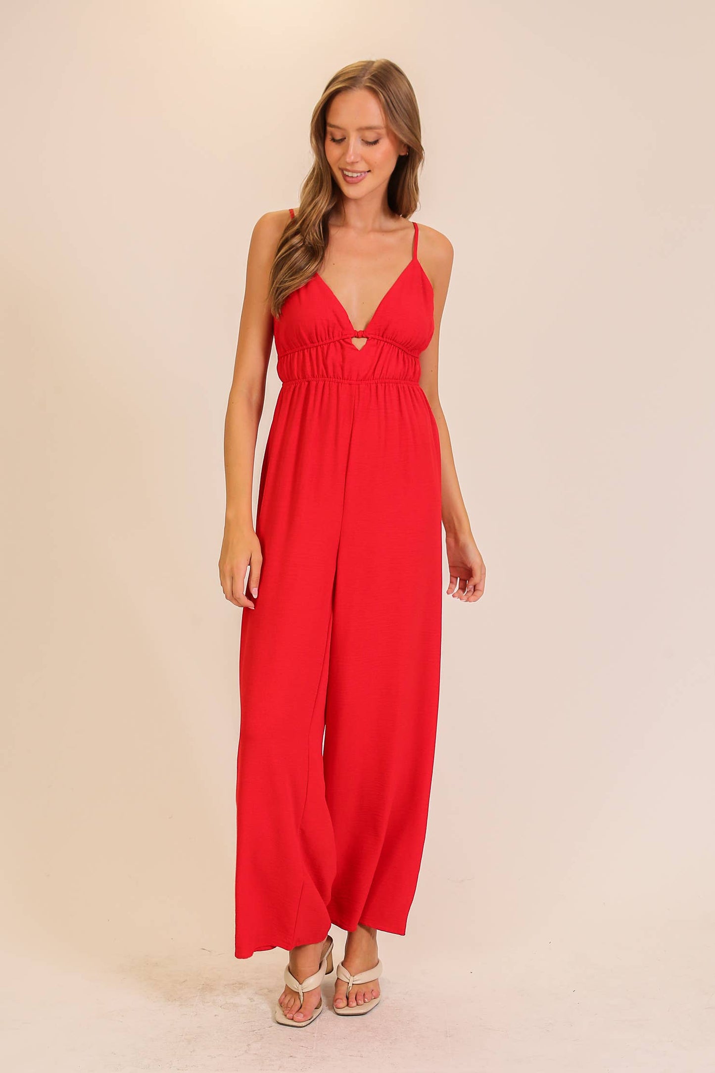 Airflow Tie-Back Wide Leg Jumpsuit | R002