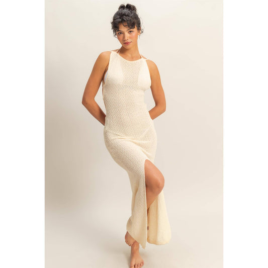 Sleeveless Front Slit Coverup Dress | V027