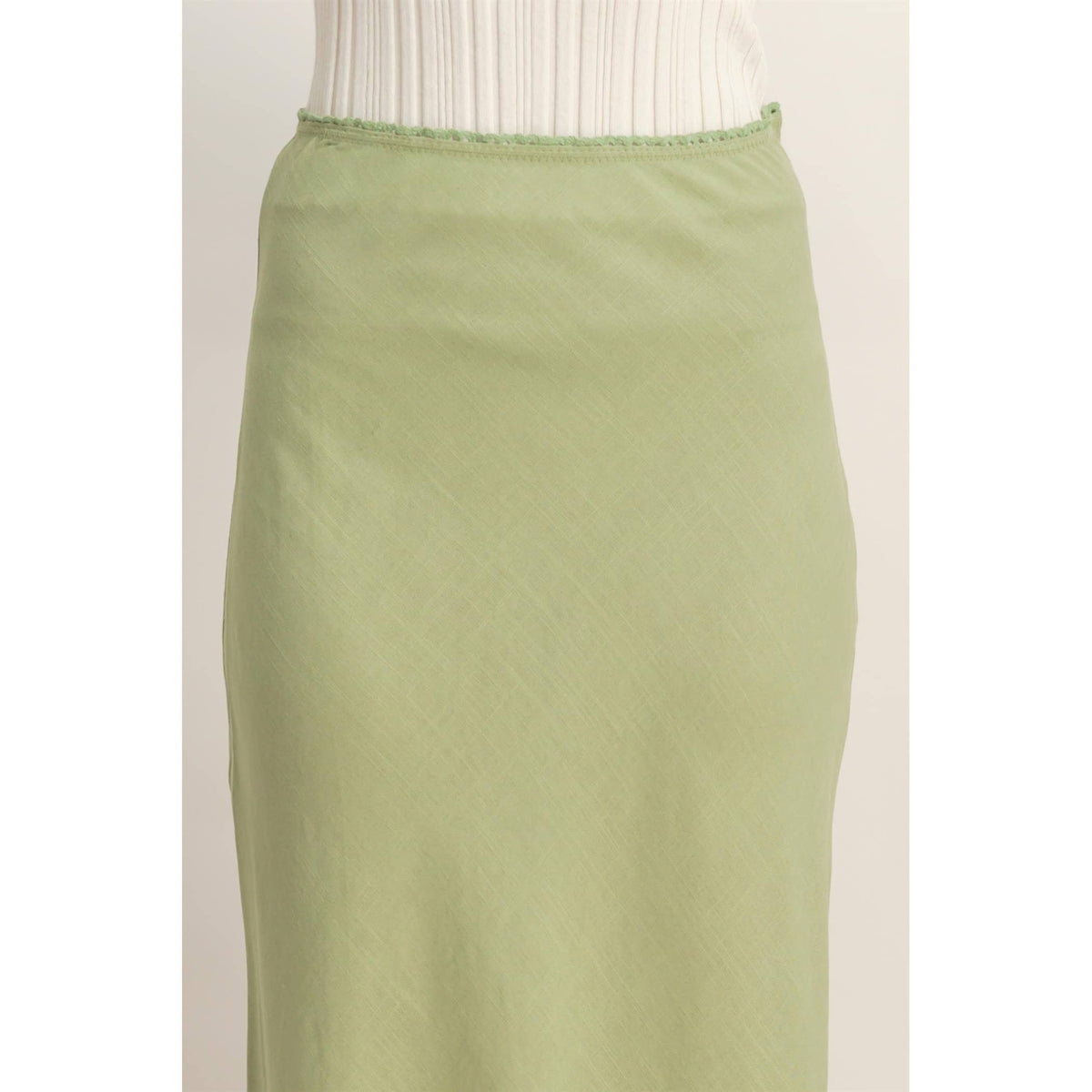 Maxi Skirt With Elastic Waistband | F005