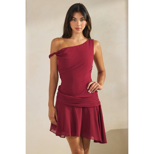 One Shoulder Mini Dress | V016