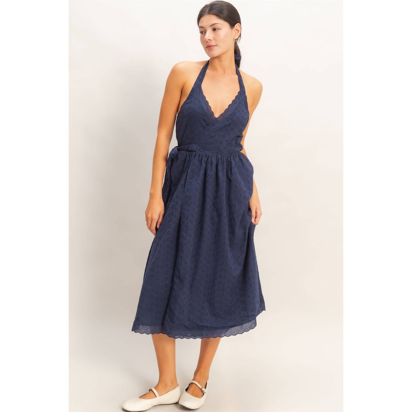Halter Neck Midi Dress | V025